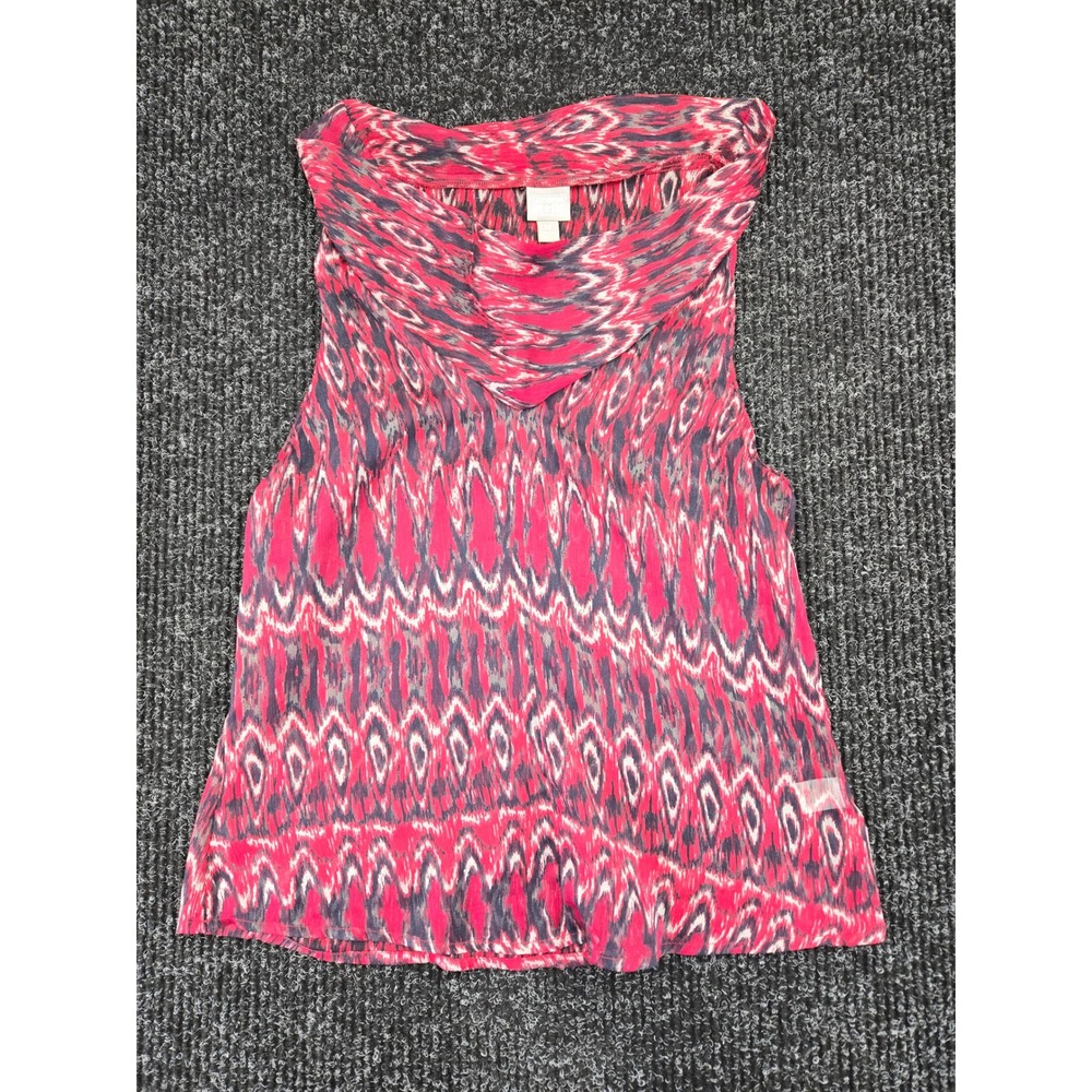 Converse One Star Womens Pink Ikat Cowl Neck‎ Sleeveless Blouse Top Size M